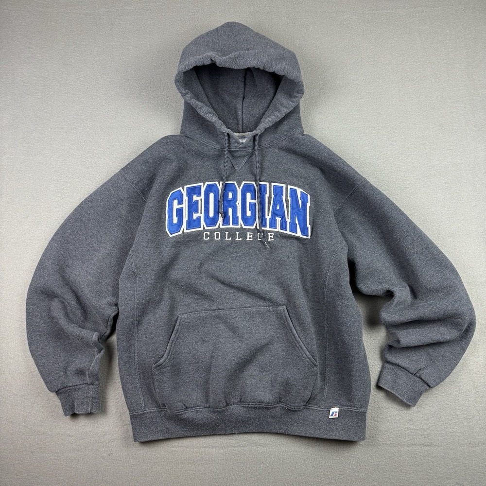 Russell Athletic Hoodie Mens Large Georgian College‎ Gray